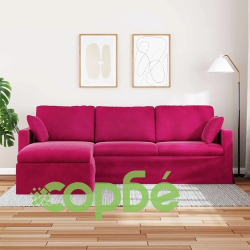 Диван Виненочервен от Кадифе 228 x 134 x 80 см ➤ топ цена ➤ sorbe.bg