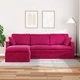 Диван Виненочервен от Кадифе 228 x 134 x 80 см