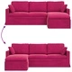 Диван Виненочервен от Кадифе 228 x 134 x 80 см