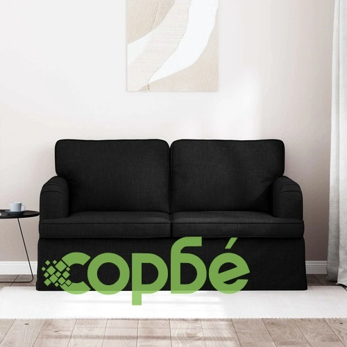 Диван Черно 142 x 80 x 85 см Метал и Текстил ➤ топ цена ➤ sorbe.bg