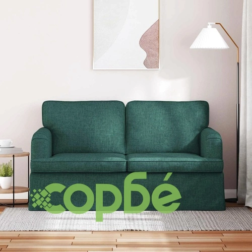 Диван тъмнозелен 142 x 80 x 85 см, метална рамка, текстилна тапицерия ➤ топ цена ➤ sorbe.bg