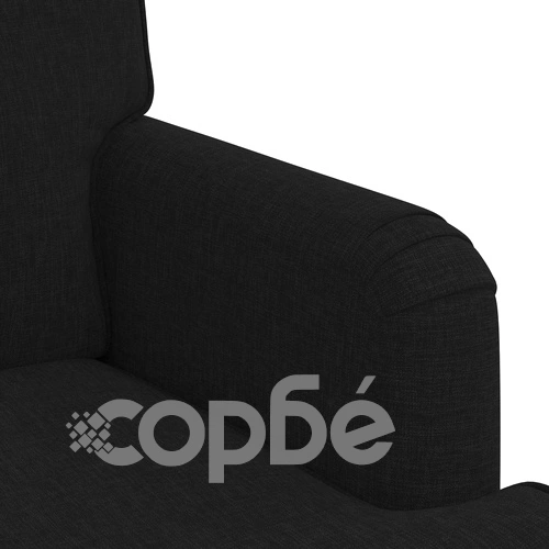 Диван Черно 202 x 80 x 85 см Метал и Текстил ➤ топ цена ➤ sorbe.bg