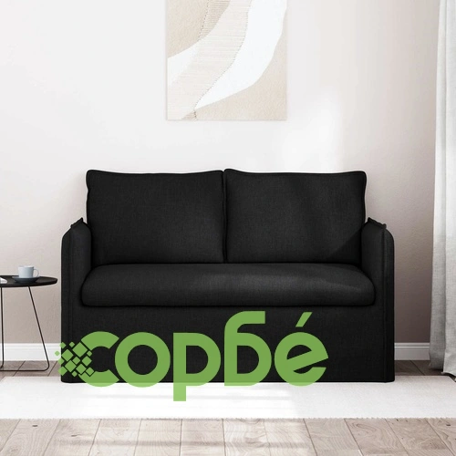 Диван Черно 135 x 82 x 85 см, метална рамка ➤ топ цена ➤ sorbe.bg