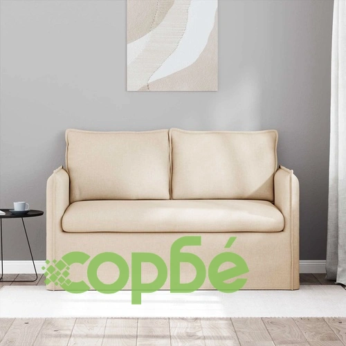 Диван Крем 135 x 82 x 85 см, метална рамка, текстилна тапицерия ➤ топ цена ➤ sorbe.bg