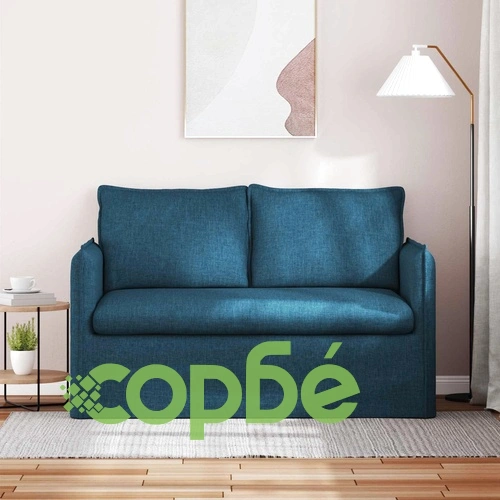 Диван Синьо 135 x 82 x 85 см с метална рамка ➤ топ цена ➤ sorbe.bg