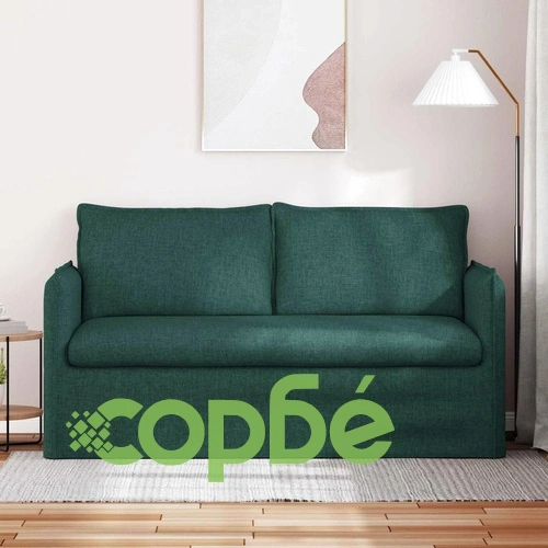Диван тъмнозелен, текстил, 155 x 82 x 85 см ➤ топ цена ➤ sorbe.bg