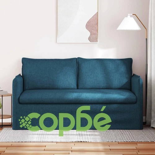 Диван Синьо 155 x 82 x 85 см с метална рамка ➤ топ цена ➤ sorbe.bg