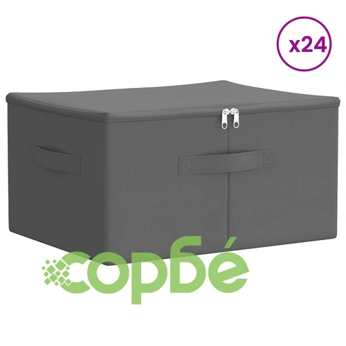 Кутии за съхранение, 24 броя, нетъкан текстил, 50 x 30 x 25 см ➤ топ цена ➤ sorbe.bg