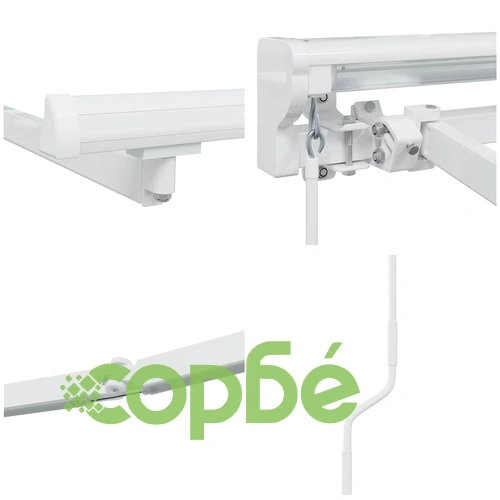 Рамка за сенник с LED осветление, ръчна, Бял, 2,5 x 2 м, Алуминий ➤ топ цена ➤ sorbe.bg