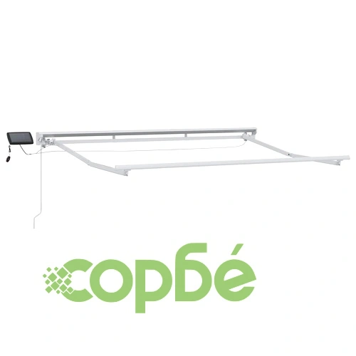 Рамка за сенник с LED осветление, Бяла, 3 x 2 м, Алуминий ➤ топ цена ➤ sorbe.bg