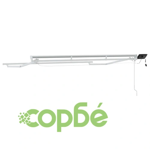 Рамка за сенник с LED осветление, Бяла, 3 x 2 м, Алуминий ➤ топ цена ➤ sorbe.bg