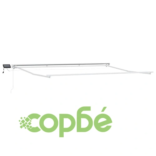 Рамка за сенник с LED осветление, Бяла, 4 x 3 m, Алуминий ➤ топ цена ➤ sorbe.bg