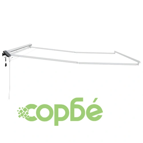 Рамка за сенник с LED осветление, Бяла, 4 x 3 m, Алуминий ➤ топ цена ➤ sorbe.bg