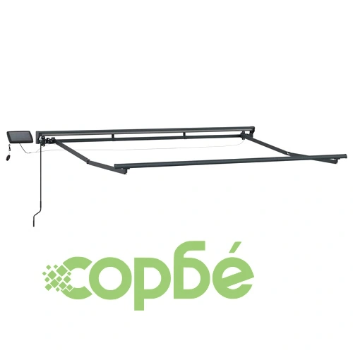 Рамка за сенник с LED осветление, Антрацит, 3 x 2 м, Алуминий ➤ топ цена ➤ sorbe.bg