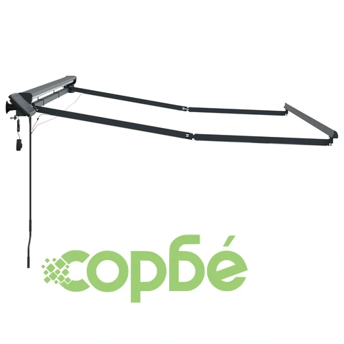Рамка за сенник с LED осветление, Антрацит, 3 x 2 м, Алуминий ➤ топ цена ➤ sorbe.bg