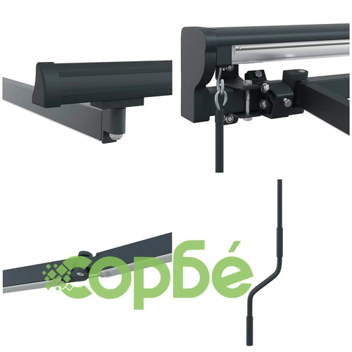 Рамка за сенник с LED осветление, Антрацит, 3 x 2 м, Алуминий ➤ топ цена ➤ sorbe.bg