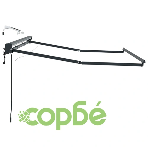 Електрическа рамка за сенник с LED осветление, Антрацит, Алуминий, 3,5 x 2,5 м ➤ топ цена ➤ sorbe.bg