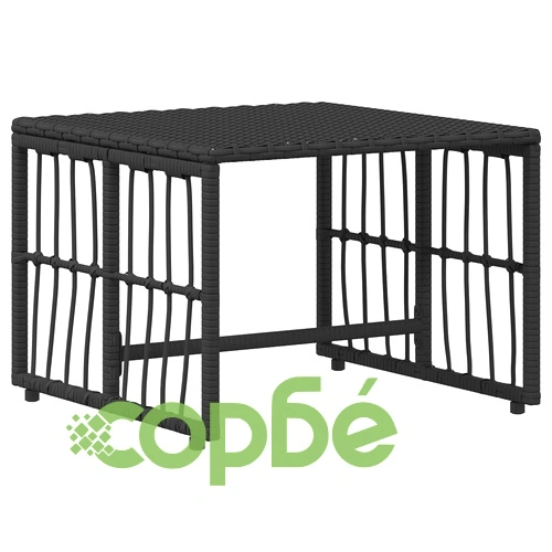 Градински комплект за открито 5 части - черно и тъмно сиво ➤ топ цена ➤ sorbe.bg