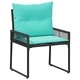 Комплект градински мебели 11 части от полиратан, черен и тюркоаз