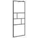Стена за душ Walk-in, Черно, 80 x 195 x 0,5 см, Стъкло и алуминий