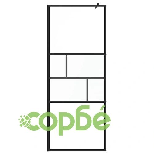 Стена за душ Walk-in, Черно, 80 x 195 x 0,5 см, Стъкло и алуминий ➤ топ цена ➤ sorbe.bg