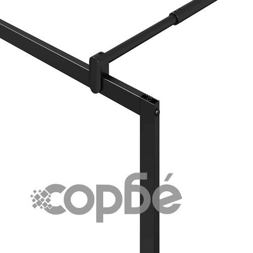 Стена за душ Walk-in, Черно, 80 x 195 x 0,5 см, Стъкло и алуминий ➤ топ цена ➤ sorbe.bg