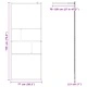 Стена за душ Walk-in, Черно, 80 x 195 x 0,5 см, Стъкло и алуминий