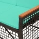 Градински диван с функция на легло от полиратан и стомана, 164x164x112 см, черен и туркоаз
