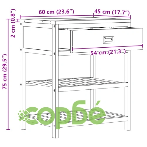 Шкаф за баня Натурално 60 x 45 x 75 см, масивно тиково дърво ➤ топ цена ➤ sorbe.bg