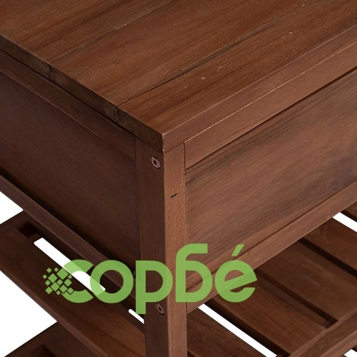 Шкаф за баня Натурално 60 x 45 x 75 см, масивно тиково дърво ➤ топ цена ➤ sorbe.bg