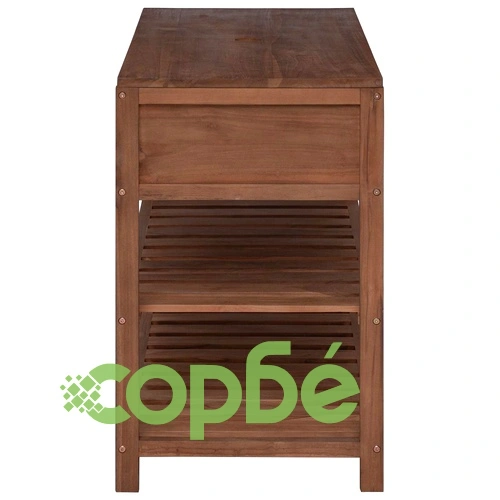 Шкаф за баня Натурално 90 x 45 x 75 см, масивно тиково дърво ➤ топ цена ➤ sorbe.bg