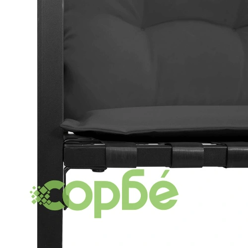 Градински комплект мебели 3 части, акация и стомана, димено сиво ➤ топ цена ➤ sorbe.bg