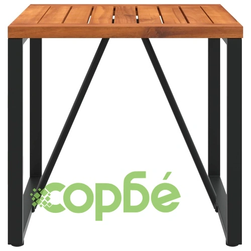 Градински комплект мебели 3 части, акациево дърво и стомана, Нейви ➤ топ цена ➤ sorbe.bg