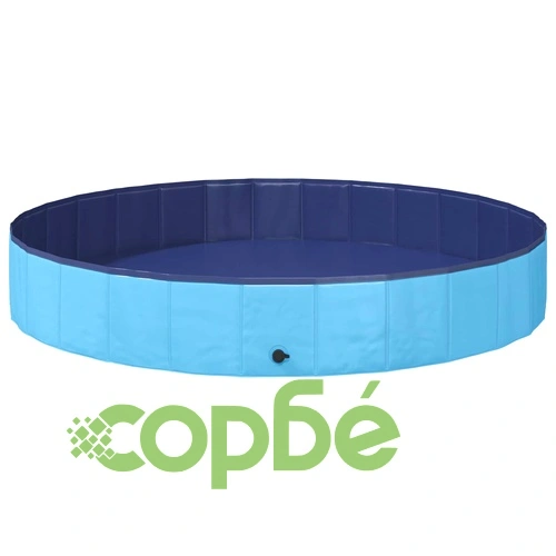 Басейн за кучета сгъваем, син, Ø200 x 30 см, дебел PVC ➤ топ цена ➤ sorbe.bg