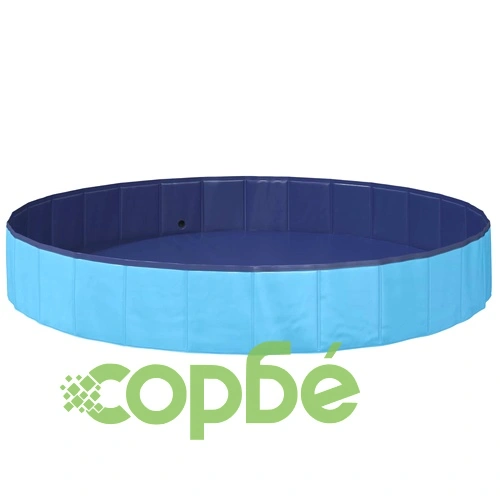 Басейн за кучета сгъваем, син, Ø200 x 30 см, дебел PVC ➤ топ цена ➤ sorbe.bg