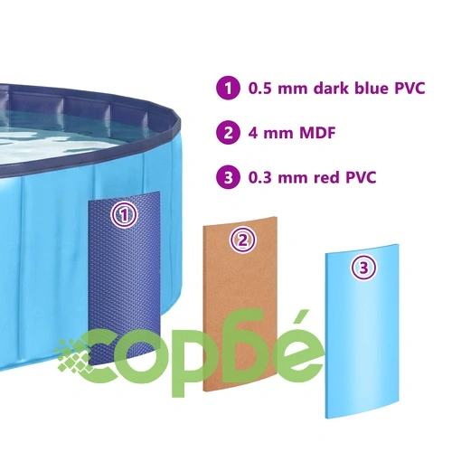 Басейн за кучета сгъваем, син, Ø200 x 30 см, дебел PVC ➤ топ цена ➤ sorbe.bg
