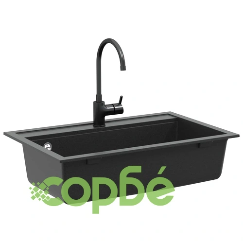 Мивка от гранит 795 x 505 мм, черна, 80% кварц и 20% смола ➤ топ цена ➤ sorbe.bg