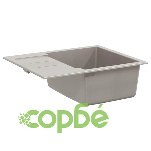 Мивка за кухня Сив 620 x 500 мм, 80% Кварц и 20% Смола ➤ топ цена ➤ sorbe.bg