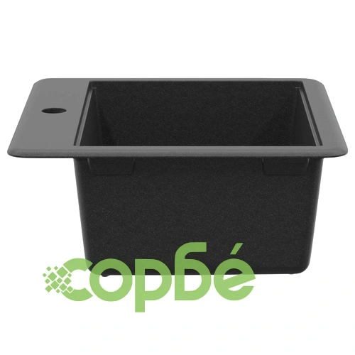 Мивка от гранит 80% кварц и 20% смола, 470 x 440 мм, черна ➤ топ цена ➤ sorbe.bg