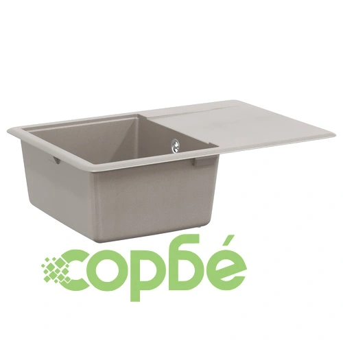 Мивка от кварцов гранит, 80% кварц и 20% смола, 670 x 460 мм, Сива ➤ топ цена ➤ sorbe.bg