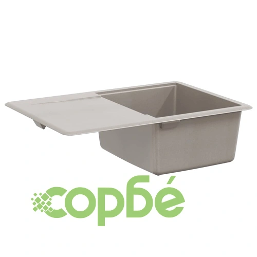 Мивка от кварцов гранит, 80% кварц и 20% смола, 670 x 460 мм, Сива ➤ топ цена ➤ sorbe.bg