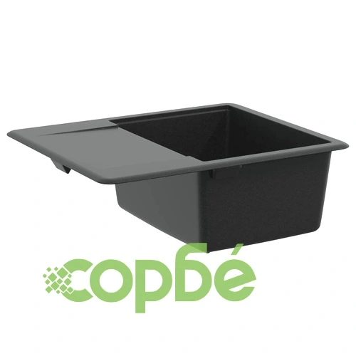 Мивка от кварц и смола 560 x 460 мм, черна ➤ топ цена ➤ sorbe.bg