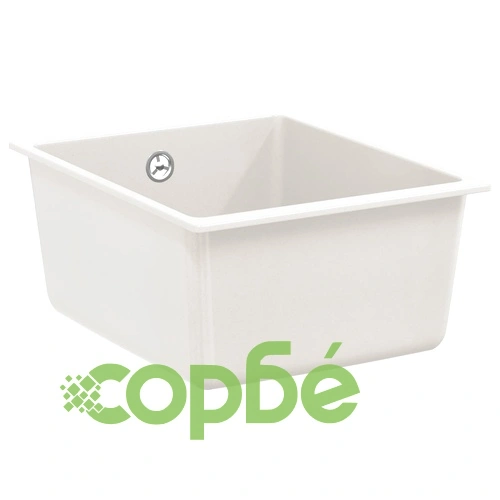 Мивка от кварц и смola 80/20, 370 x 460 мм, Бяло ➤ топ цена ➤ sorbe.bg