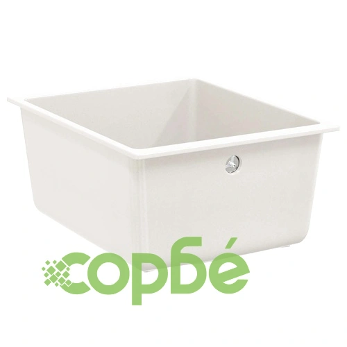 Мивка от кварц и смola 80/20, 370 x 460 мм, Бяло ➤ топ цена ➤ sorbe.bg