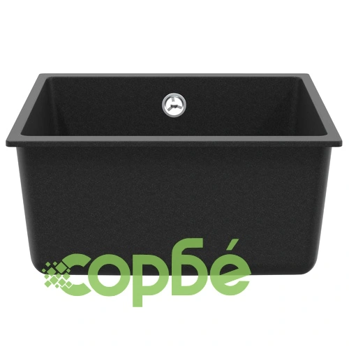 Мивка от кварц и смола 430 x 460 мм, черна ➤ топ цена ➤ sorbe.bg