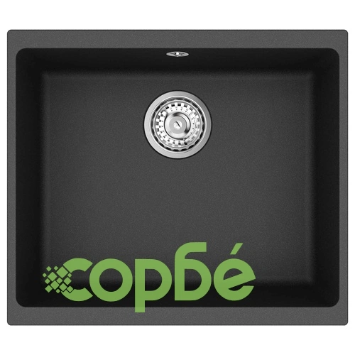 Мивка от кварц и смола (80%/20%) 530 x 460 мм, Черна ➤ топ цена ➤ sorbe.bg