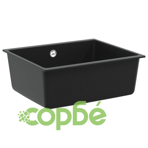 Мивка от кварц и смола (80%/20%) 530 x 460 мм, Черна ➤ топ цена ➤ sorbe.bg