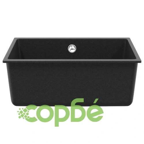 Мивка от кварц и смола (80%/20%) 530 x 460 мм, Черна ➤ топ цена ➤ sorbe.bg