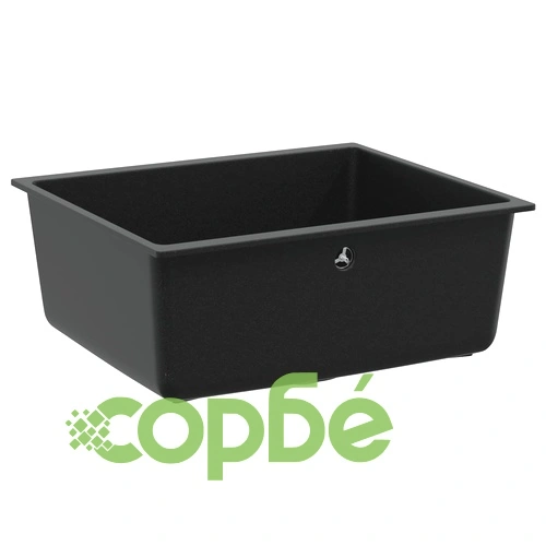 Мивка от кварц и смола (80%/20%) 530 x 460 мм, Черна ➤ топ цена ➤ sorbe.bg
