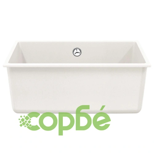 Мивка от кварц и смола 530 x 460 мм, Бяло ➤ топ цена ➤ sorbe.bg